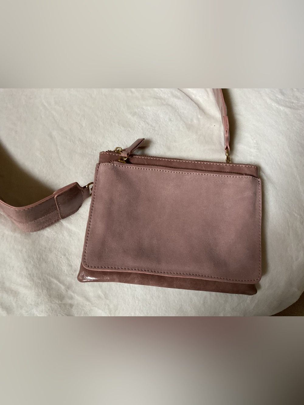 Anthropologie dusky pink crossbody bag, New - Picture 3 of 8